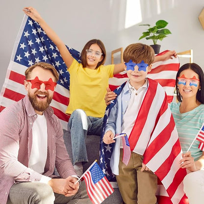 Semato 12 Pcs Star Sunglasses Bulk Rimless Red White and Blue Star Glasses Party Favors