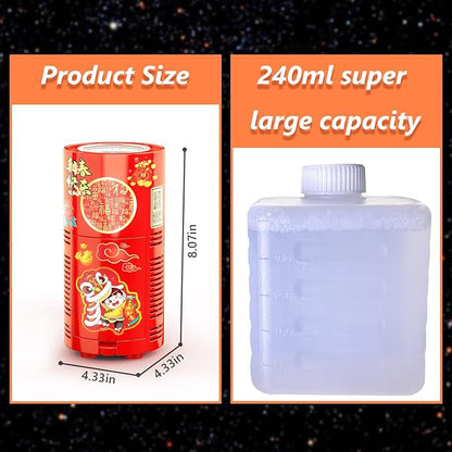 4PCS Fireworks Bubble Machine with 240ml Bubble Solution, Portable Automatic Bubble Machine with Lights and Closeable Music, Bubble Maker Toys for Kids Outside Activities Parties Wedding Christmas