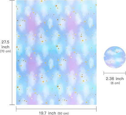 WRAPAHOLIC Neutral Galaxy Birthday Wrapping Paper Sheet - 12 Sheets Folded Flat with 12 Gift Tags for Birthday, Baby Shower, Father's Day, Christmas - 19.7 Inch X 27.5 Inch Per Sheet