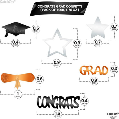 Graduation Decorations 2026 | Congrats Grad Confetti 2026 - Pack of 1000 | Graduation Confetti for Graduation Decorations 2026, Graduation Confetti 2026, 2026 Graduation Table Decorations, KatchOn