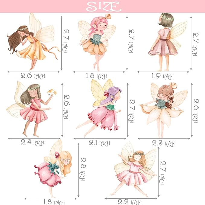 Fairy Cupcake Toppers Flower Fairy Party Cupcake Toppers 24Pcs Fairies Party Cake Picks Garden Birthday Party Decorations for Elves Theme Baby Shower Supplies
