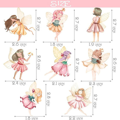 Fairy Cupcake Toppers Flower Fairy Party Cupcake Toppers 24Pcs Fairies Party Cake Picks Garden Birthday Party Decorations for Elves Theme Baby Shower Supplies