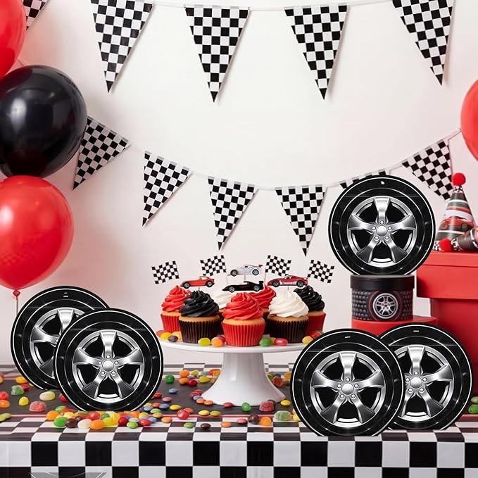 Resurhang 60 Pcs Race Car Treat Bags Zipper Racing Themed Food Goodie Gifts Bags Resealable Sport Themed Snack Candy Containers for Wheels Birthday Party Baby Shower Supplies
