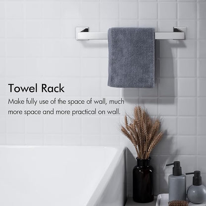 BANOLUX Towel Rack, 12-Inch Single Towel Bars for Bathroom, Towel Racks for Bathroom Wall Mounted SUS304 Stainless Steel Hand Towel Holder Organize Heavy Duty, Polished Chrome Towel Bar
