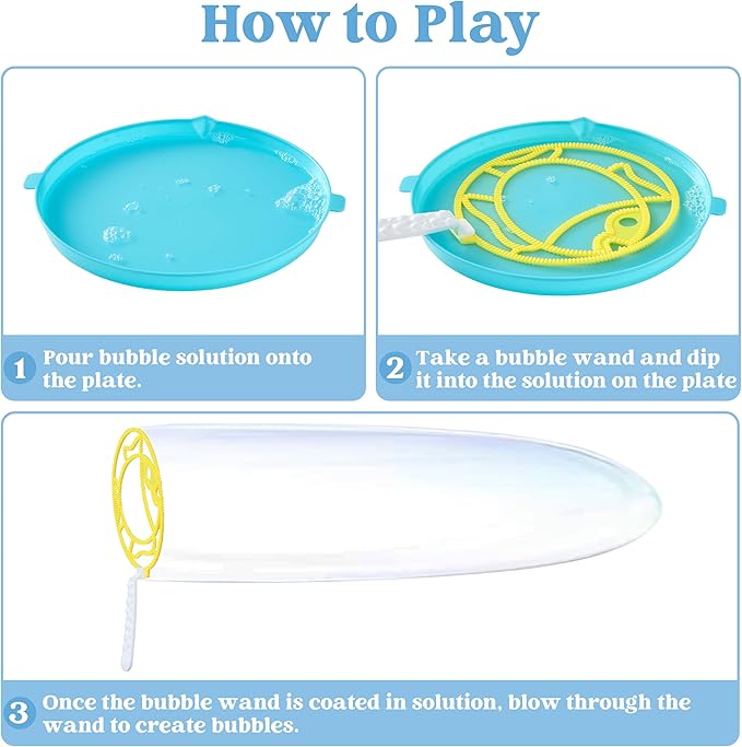 JOYIN Big Bubble Wands Set, 48 Pcs Giant Bubble Maker with Tray Bulk for Kids Adults Gifts, Summer Outside Toys, Easter Basket Stuffers, Birthday Party Favors