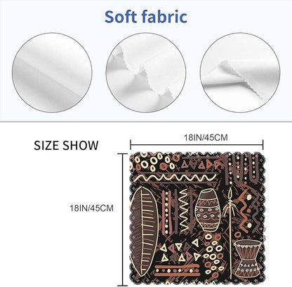 Yibeas Hand Painted Art Drum Cloth Table Napkins Set of 4 African Element Table Decoration Dinner Napkins for Kitchen 18 x 18 inch