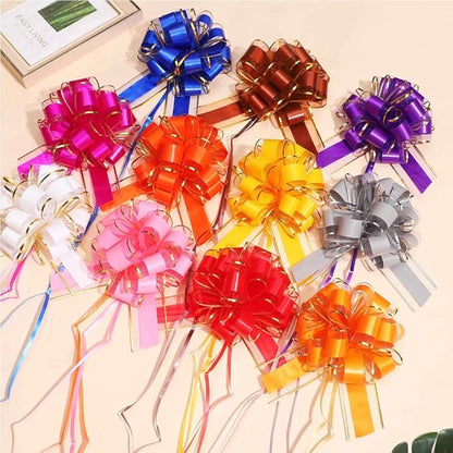 6PCS Pull Bows for Gift Wrapping,Red Pull Bows,for Gift Basket,Gift Bag Box Packaging Decoration, Christmas,Valentine's Day,Birthday,Anniversary,Wedding,Flower Shop Packaging (red)