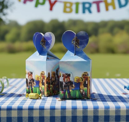 Pixel Game Candy Box Pack of 12, Birthday Gift Box and Party Favor Boxes for Boys Birthday Party Decorations, Gamer Party Decorations, Video Game Bday Decorations, Gift Bags Treat Boxes for Kids