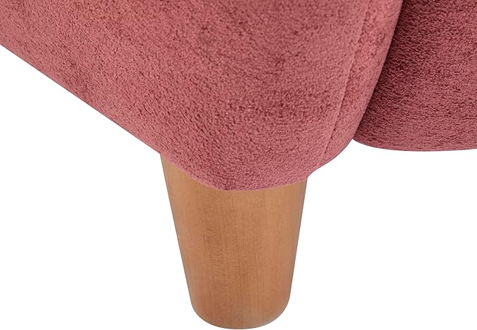 Christopher Knight Home Auden Low Profile Wingback Accent Chair, Fabric Club Chair, Velvet Upholstered Armchair, Curved Backrest Single Sofa, Soft Reading Lounge Chair for Living Room, Smoky Red