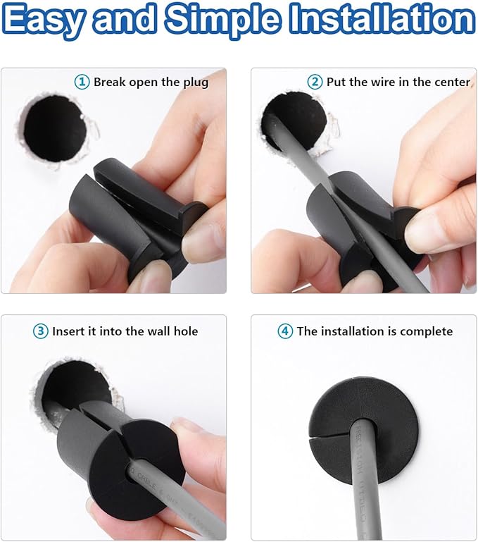 ELFCULB Starlink Cable Grommet (4 Pcs), Black