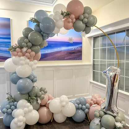 Pastel Blue Green Pink White Balloons, Muted Rainbow Dusty Pink Blue Sage Green White Latex Colorful Balloons for Boho Wedding Birthday Baby Shower Gender Reveal Woodland Floral Fairy Party Decor