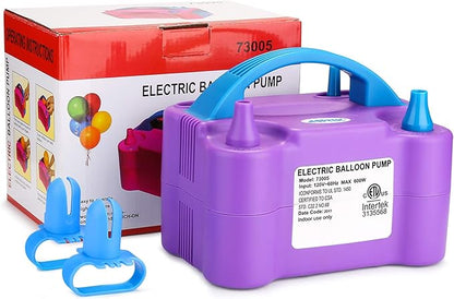 AGPTEK Electric Air Balloon Pump, 110V 600W Rose Red Portable Dual Nozzle Inflator/Blower for Party Decoration