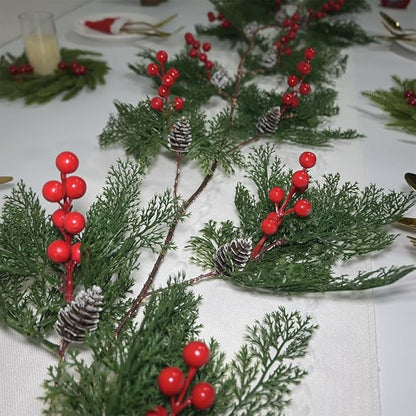 2025 New 6.56FT Christmas Garland Lights with 96 LED 8 Flash Modes Battery Operated Cypress Garland with Timer Lighted Xmas Pine Garland Christmas Decor for Mantle Fireplace Table Stairs Holiday