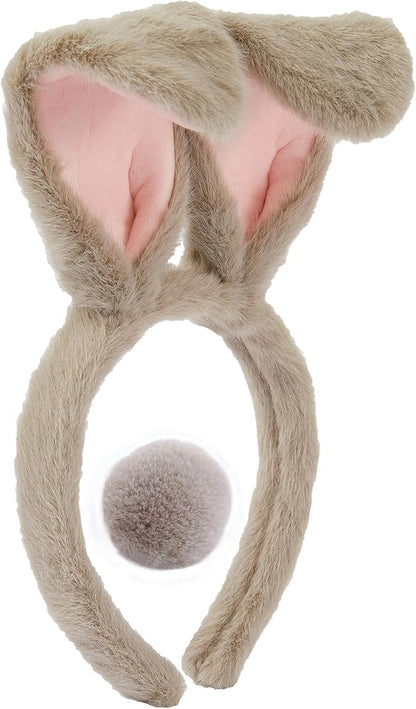 Olivemont Easter bunny ears headband for rabbit pretend play plush costume