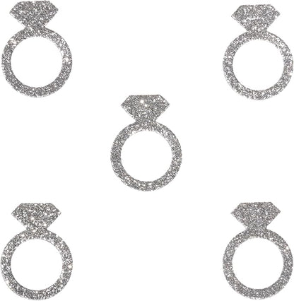50 x Engagement Ring table confetti/scatter, bachelorette party decorations (Silver)