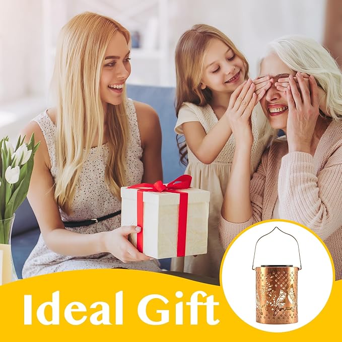 Mothers Day Gifts, Cardinal Solar Lantern Outdoor Waterproof, Large 13.4" Metal Decorative Hanging Lantern, Oversized Solar Panel & 2000mAh Battery, Warm Glow for Garden Decor & Patio Ambience