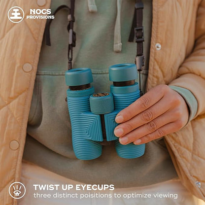Nocs Provisions Field Issue Compact 8x32 Waterproof Binoculars, Shockproof, Fogproof, 8X Magnification, Bak4 Prism, Multi-Coated Lenses for Adults & Kids, Bird Watching, Hunting & Wildlife Viewing