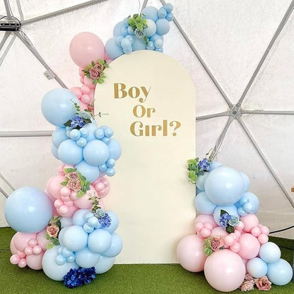 Gender Reveal Balloon Garland kits,142Pcs Pink Blue Metallic Gold Latex Balloons for Birthday Party Celebration Wedding Gender Reveal He or She (Pink Blue Gold)