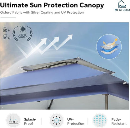 MFSTUDIO 13x13 Outdoor Pop Up Canopy Tent,Easy Set up Straight Leg Outdoor Canopies One Push Folding Instant Shelter Tents for Beach,Party and Camping, 169 Sq. Ft of Shade