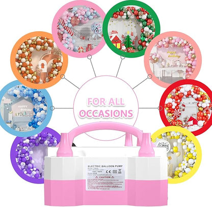 SINBEE Balloon Pump Electric Party Decorations - Electric Balloon Pump for Balloon Arch Kit, Portable Dual Nozzle Balloon Inflator