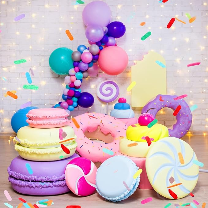 Hungdao 3.52 Oz/ 100g Tissue Sprinkle Confetti Dount Table Confetti Supplies Decoration Colorful Rainbow for Baby Shower Birthday Ice Cream Party Wedding Photo Booth Props