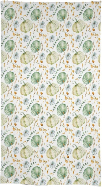 YCness Fall Tablecloth, Thanksgiving Autumn Harvest Watercolor Blue Green Pumpkin Orange Leaf Table Cover for Party Picnic Dinner 60x110 Inch Rectangle
