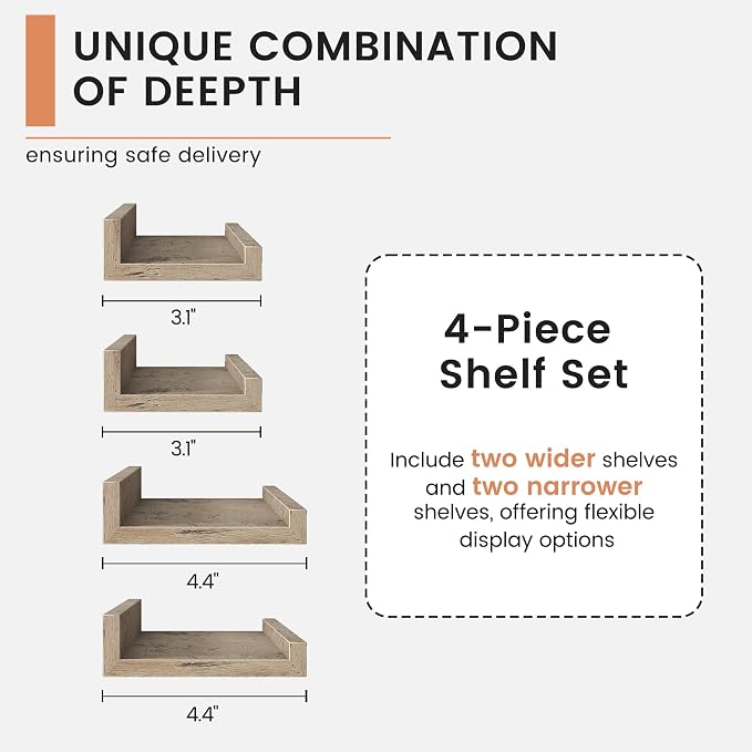 FLYJOE Floating Picture Ledge Shelves