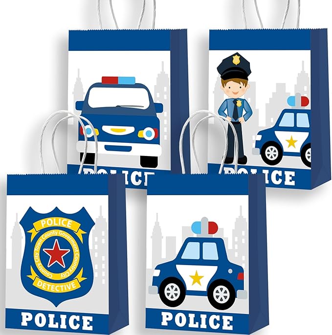 16pcs Police Decorations - Police Gift Bags & Favors for Kids' Policeman Party Supplies