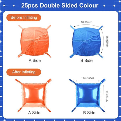 Orange and Blue Square Foil Balloons 25 Pcs Metallic Orange and Blue Balloons Wall Backdrop for New Year Graduation Birthday Bridal Shower Party Arch Backdrop Decorations