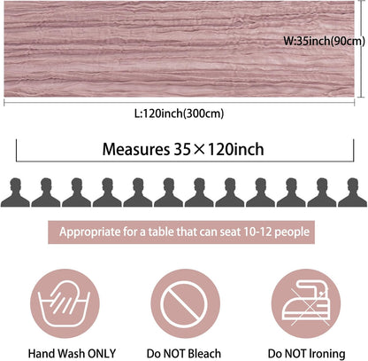 12 Pack 10Ft Cheesecloth Table Runner 35x120 Inch Boho Gauze Rustic Cheese Cloth Long Romantic Table Runner for Wedding Bridal Shower Birthday Party Table Decor (Dusty Pink)