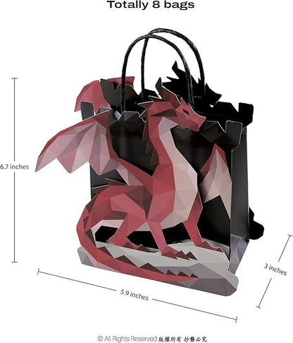 Cheerland Dragon Gift Bags Dragon Party Favor Bags Medieval Party Decorations Goodie Bag Fantasy Theme Birthday Decoration Medieval Party Supplies Candy Treat Party Role Play Supply 8 Pcs