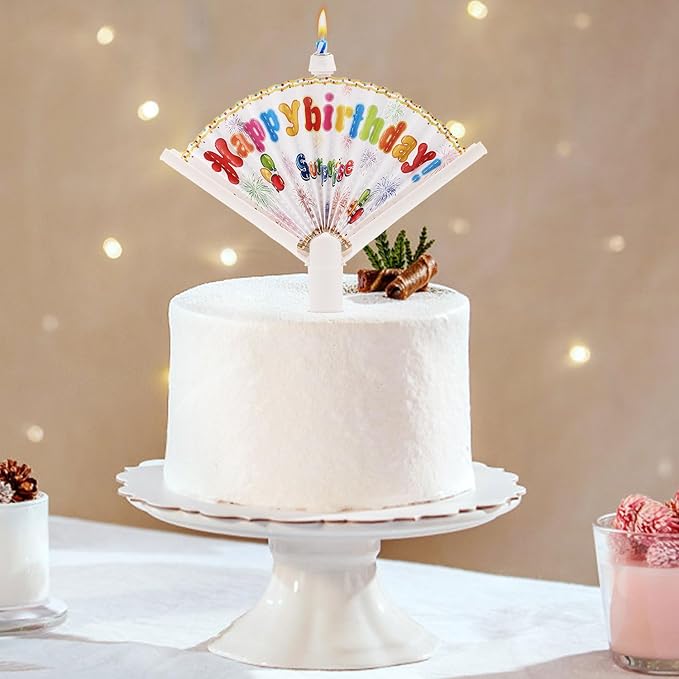2pcs Novelty Fan Birthday Candle, Pop-up Surprise Clown Candles Funny Cake Topper Cool Fun Candle Trick Candles Creative Happy Birthday for Party Supplies