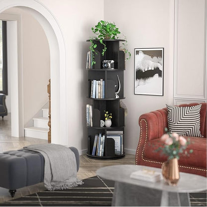 Aheaplus Rotating Bookshelf, 360 Revolving Bookshelf Tower