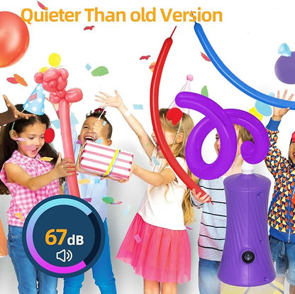 Voircoloria 260 Balloon Pump Electric, Portable Automatic Dual Nozzle Inflator with Tying Tools for Long Animal Balloons Birthday Gender Reveal Baby Shower Balloons Party Decorations