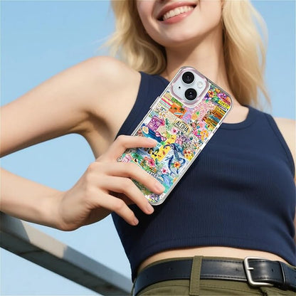 Case for iPhone 14 Plus/15 Plus,[Compatible with MagSafe],Hawaii Aloha Cover Coastal Beach Collage Phone Case Design，for Women Girls Magnetic Clear Cover - Slim, Sleek, & Shockproof Protection
