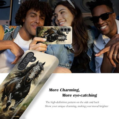 Compatible for Samsung Galaxy A57 5G Case, Dual Layer Heavy Duty 2 in 1 Shockproof Protective Phone Case,Running Horse