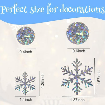 Snowflake Confetti, 300 PCS Snow Christmas Confetti for Winter Wonderland Party Decorations, Iridescent Snowflake Christmas Decorations