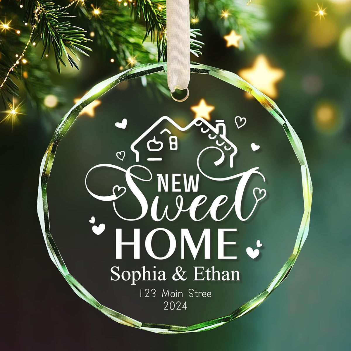 New Home Ornament 2025 House Warming Gifts, Personalized Christmas Ornaments, Custom First Christmas in My New Home, Customized Christmas Crystal Ornament