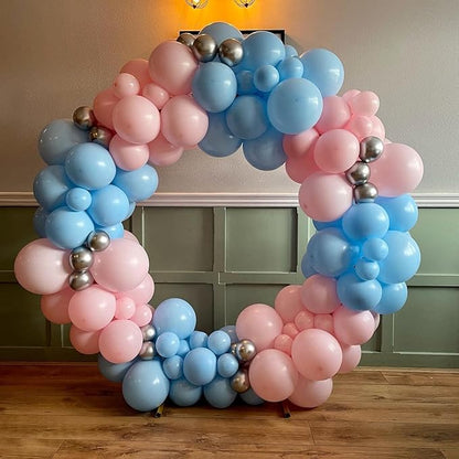 139pcs Gender Reveal Balloon Garland Arch Kit with Pink and Blue Balloons Silver Balloons for Boy or Girl Gender Reveal Decorations Birthday Party Baby Shower Celebration Wedding Anniversary (No Box)