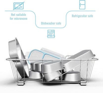 Stainless Steel Snack Containers for Kids Adults, 2 Pack 2 Compartment Metal Snack Containers Box with Lid, Reusable Food Storage Container, Leak Proof, Grab and Go, Blue