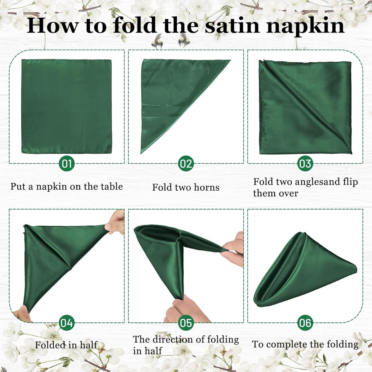 Bailarina 40 Pack Hunter Satin Napkins,17x17 Inches Wedding Napkins Square Soft Silky Table Napkins Bulk Decorative Elegant Cloth Napkin for Party Decoration, Banquet,Wedding,Graduation