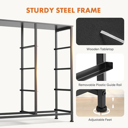 Sweetcrispy 8 Drawer Dresser with Fabric Bins Fabric Storage Tower Organizer for Bedroom Closet Hallway Entryway Tall Chest of Drawers with Steel Frame Wood Top Easy Pull Handles,Black