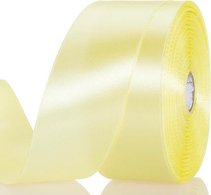 YASEO 1 1/2 Inch Baby Maize Solid Satin Ribbon, 50 Yards Craft Fabric Ribbon for Gift Wrapping Floral Bouquets Wedding Party Decoration