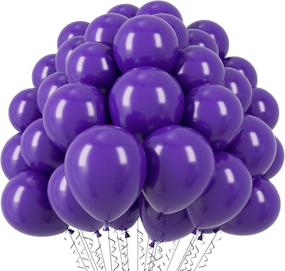 110pcs Dark Purple Balloons 12inch Deep Purple Latex Party Balloons for Halloween, Graduation, Wedding, Birthday, Baby Shower, Anniversary, Valentine's Day Party Decorations