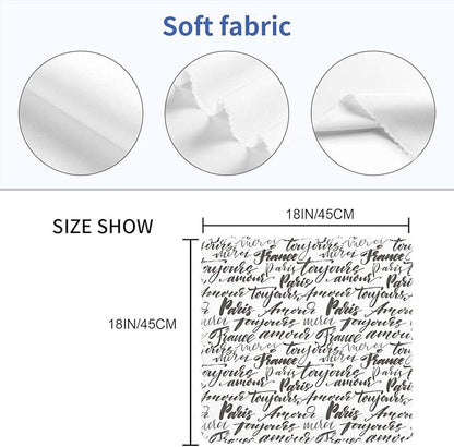 Yibeas Hand Drawn French Words Cloth Napkins Set of 4 Soft Paris, France, Always Love, Thank You and Hello Washable and Reusable Dinner Napkins for Weddings Parties 18 x 18 inch