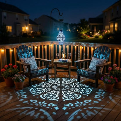 Twinkya Hanging Solar Lights Outdoor Garden Decor, Decorative Waterproof Plastic Moroccan Solar Lantern Lamp, Outside Decorations for Patio Yard Porch Backyard Decor, Gardening Gifts for Women Mom