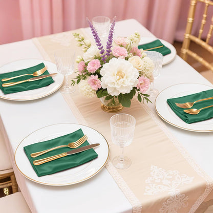 Bailarina 40 Pack Hunter Satin Napkins,17x17 Inches Wedding Napkins Square Soft Silky Table Napkins Bulk Decorative Elegant Cloth Napkin for Party Decoration, Banquet,Wedding,Graduation