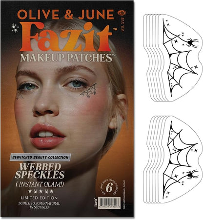Fazit Makeup Patches - Halloween Webbed Speckles - Glow Up Make-Up Patches - Cute Glitter Makeup Accessories For Women - Cosmetic Glitter For Face