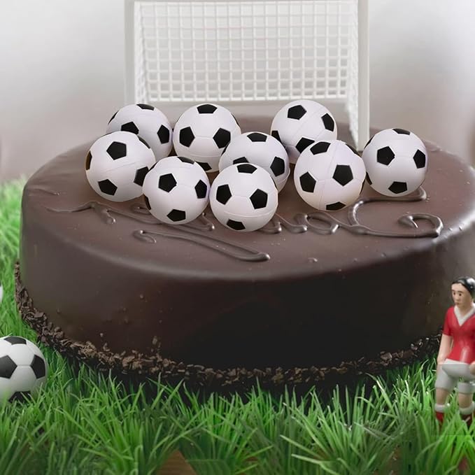 24Pcs Soccer Ball Cupcake Toppers Foam Football Cupcake Food Picks for Sport Balls Theme Baby Shower Wedding Birthday Party Cake Decorations Supplies