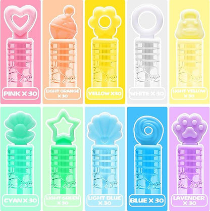 Kids Bubble Party Favors, 300 Pack Mini Bubbles Bulk with Gift Box, Pastel Bubble Wand Sticks for Party Toys, Birthday Supplies, Wedding Decorations, Carnival Prizes, Goody Bag Fillers Stuffers